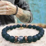 Men's Moonstone Bead Tibetan Buddha Bracelet