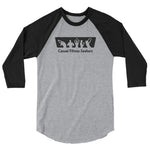 Grey unisex cotton shirt with  3/4 black sleeves